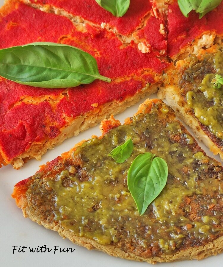 Pizza di tofu 3 ingredienti vegan proteica e senza glutine