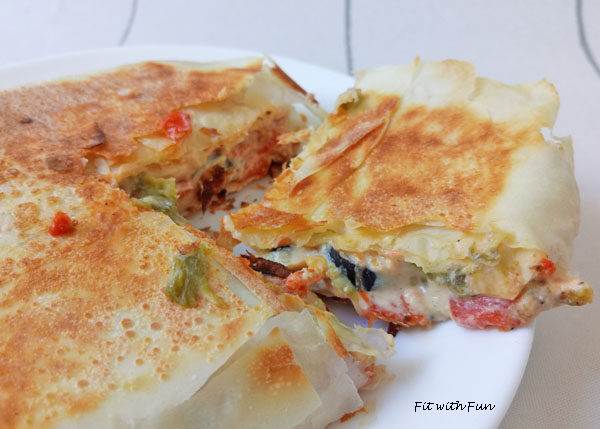 Pizza fillo ripiena in padella proteica e light