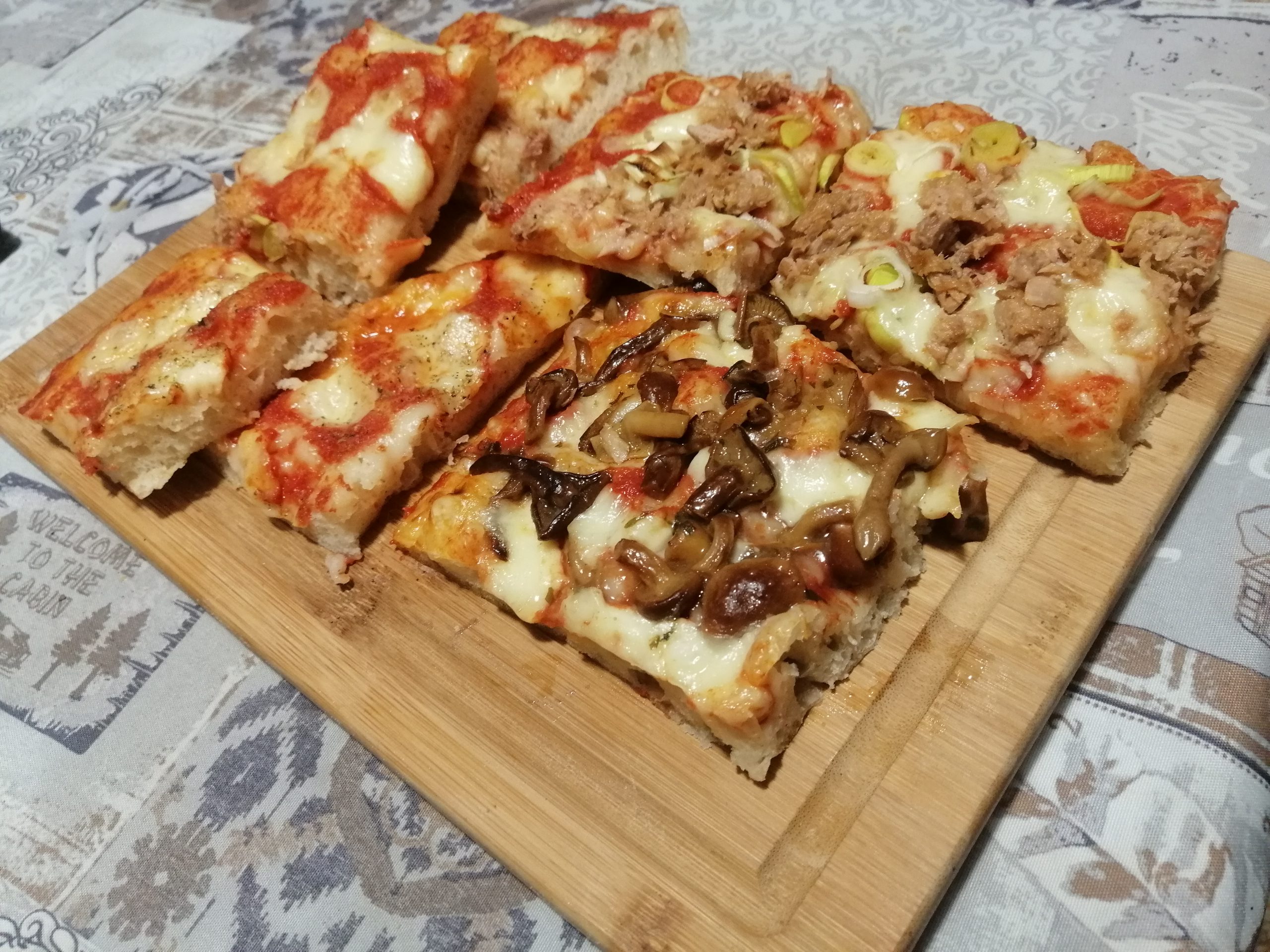 Pizza in teglia con impasto a lunga lievitazione ed alta idratazione