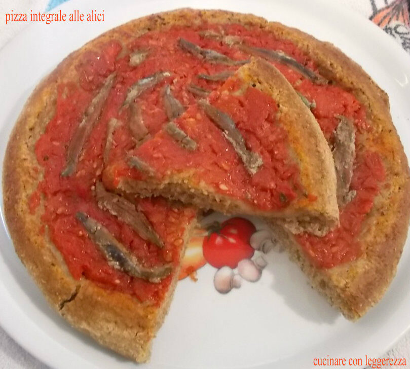 Pizza integrale alle alici – lievito madre