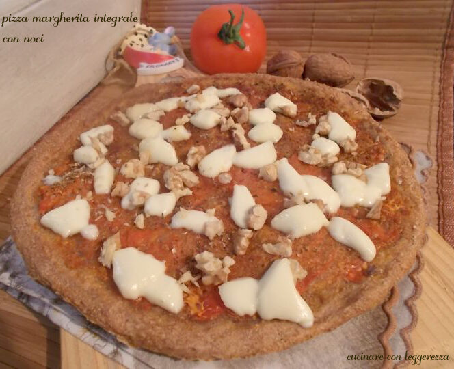 Pizza margherita integrale con noci – lievito madre