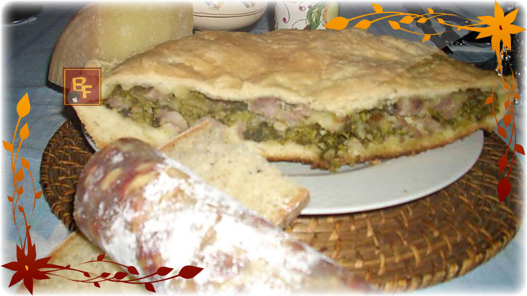 Pizza piena con friarielli e salsiccia
