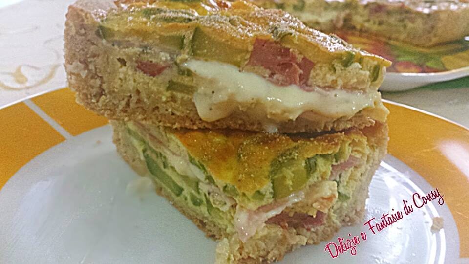 Pizza ripiena con zucchine