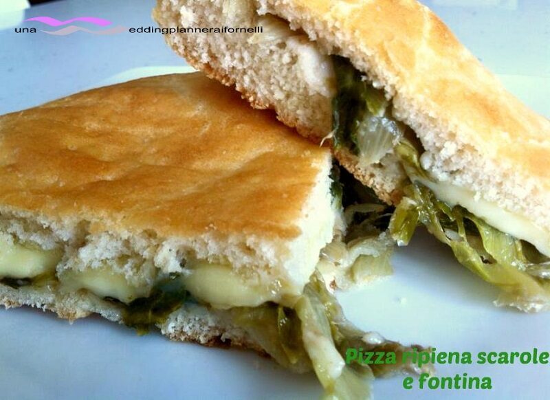 Pizza ripiena di scarole e fontina