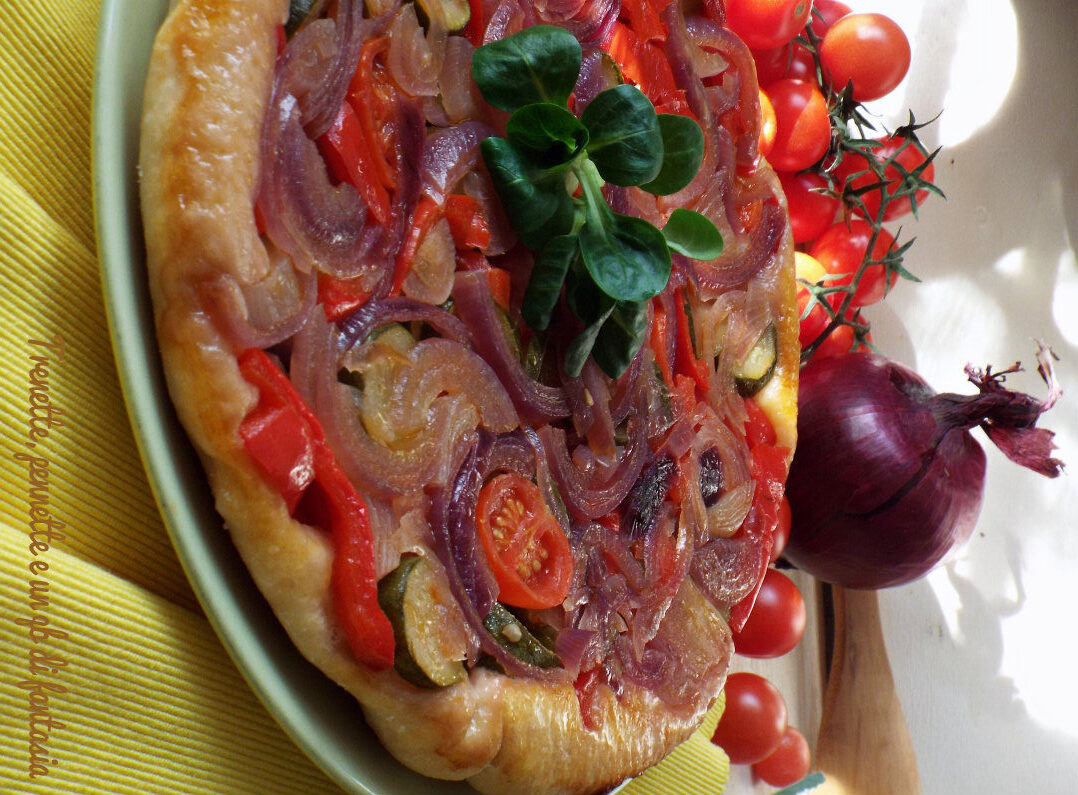 Pizza rovesciata con verdure
