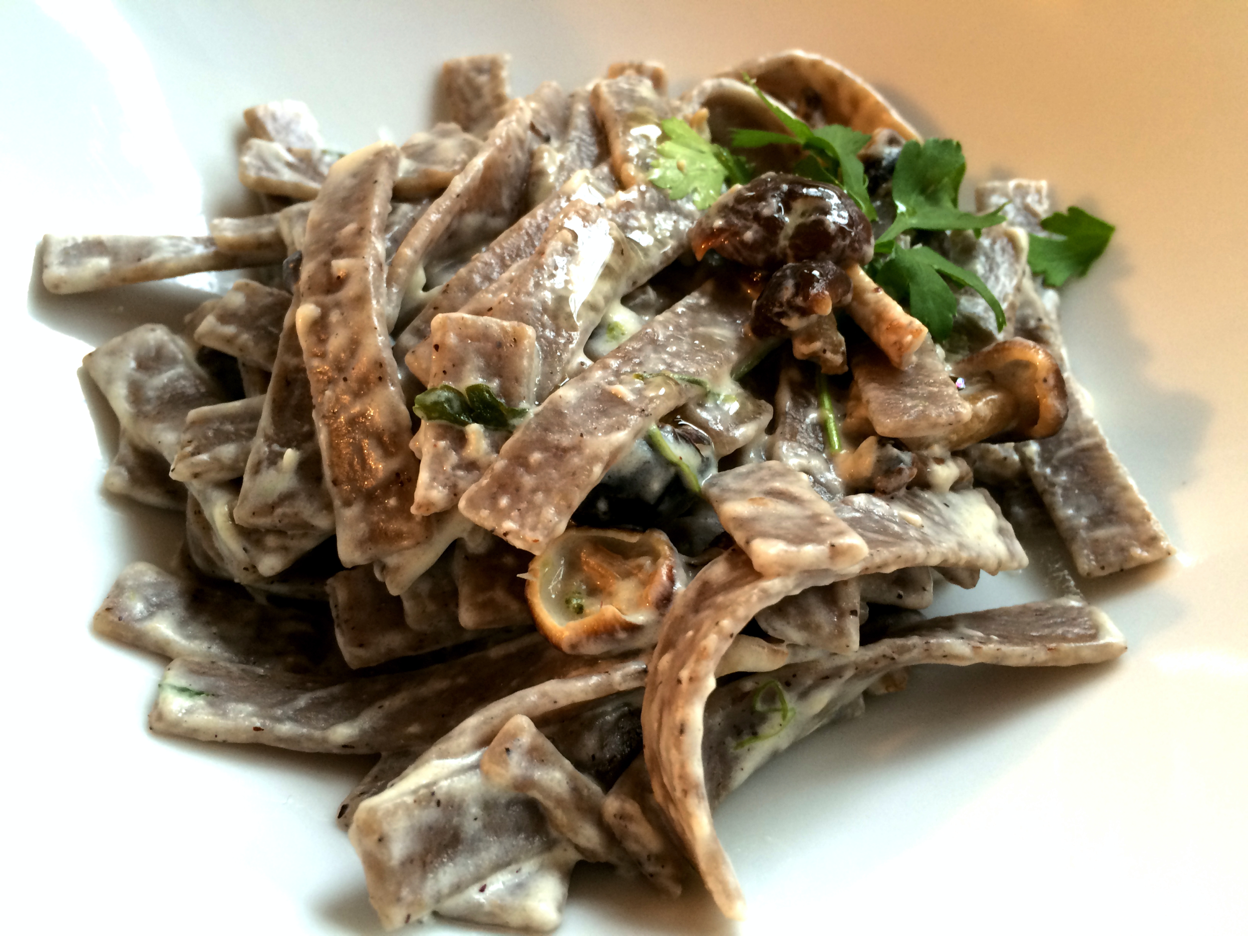 Pizzoccheri valtellinesi con taleggio e piopparelli