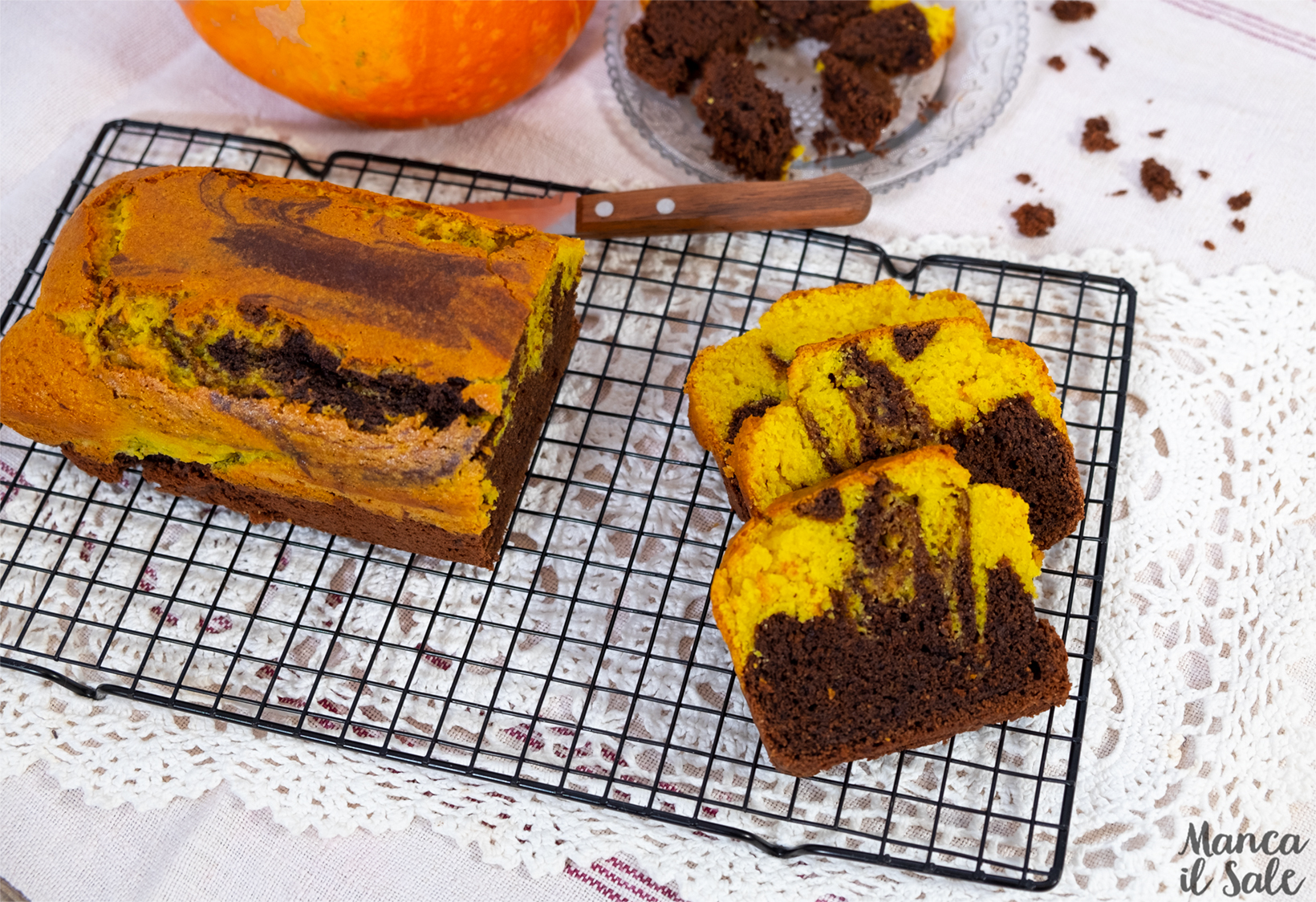 Plum-cake marmorizzato alla zucca