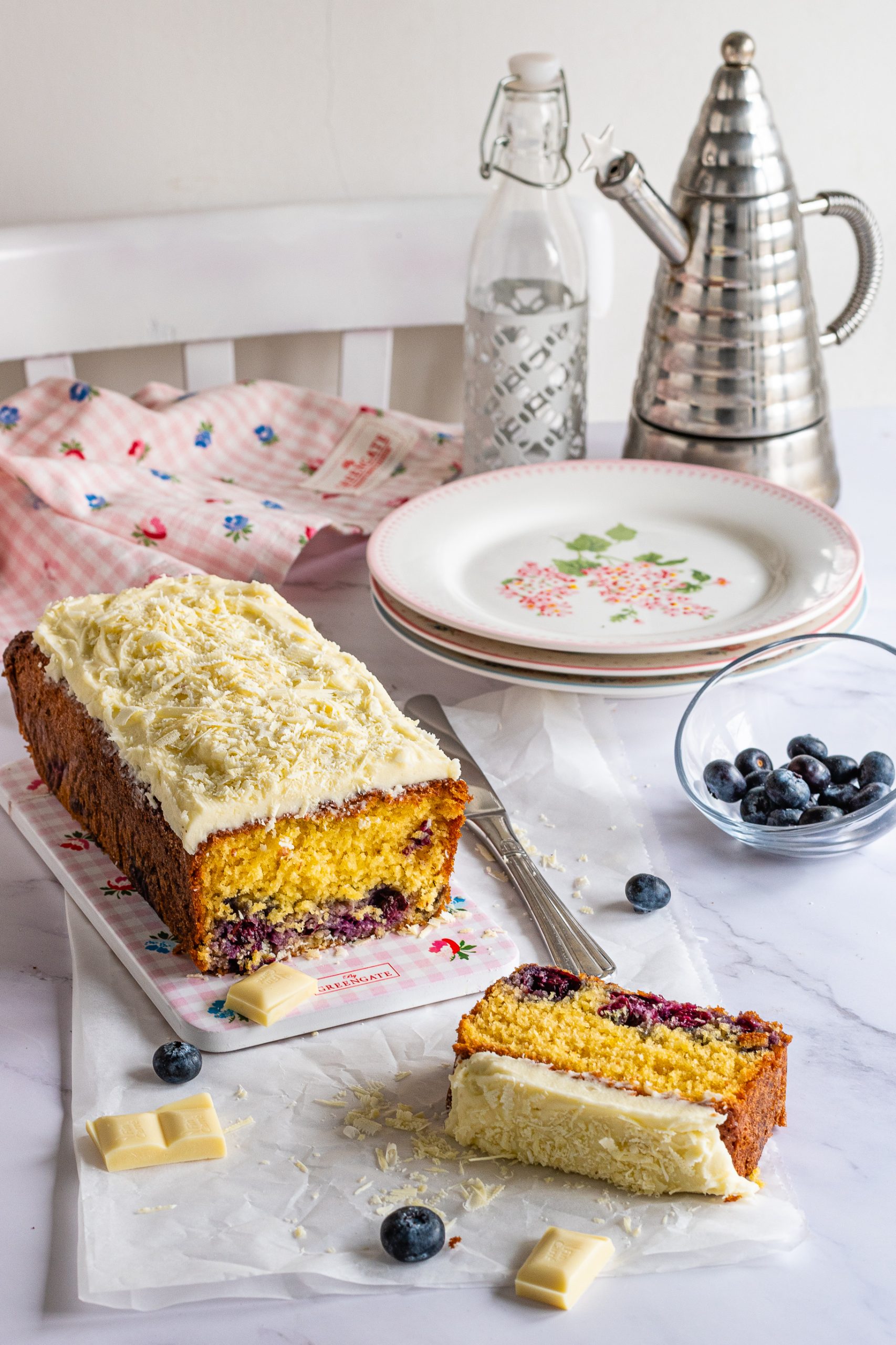 Plumcake al cocco e mirtilli