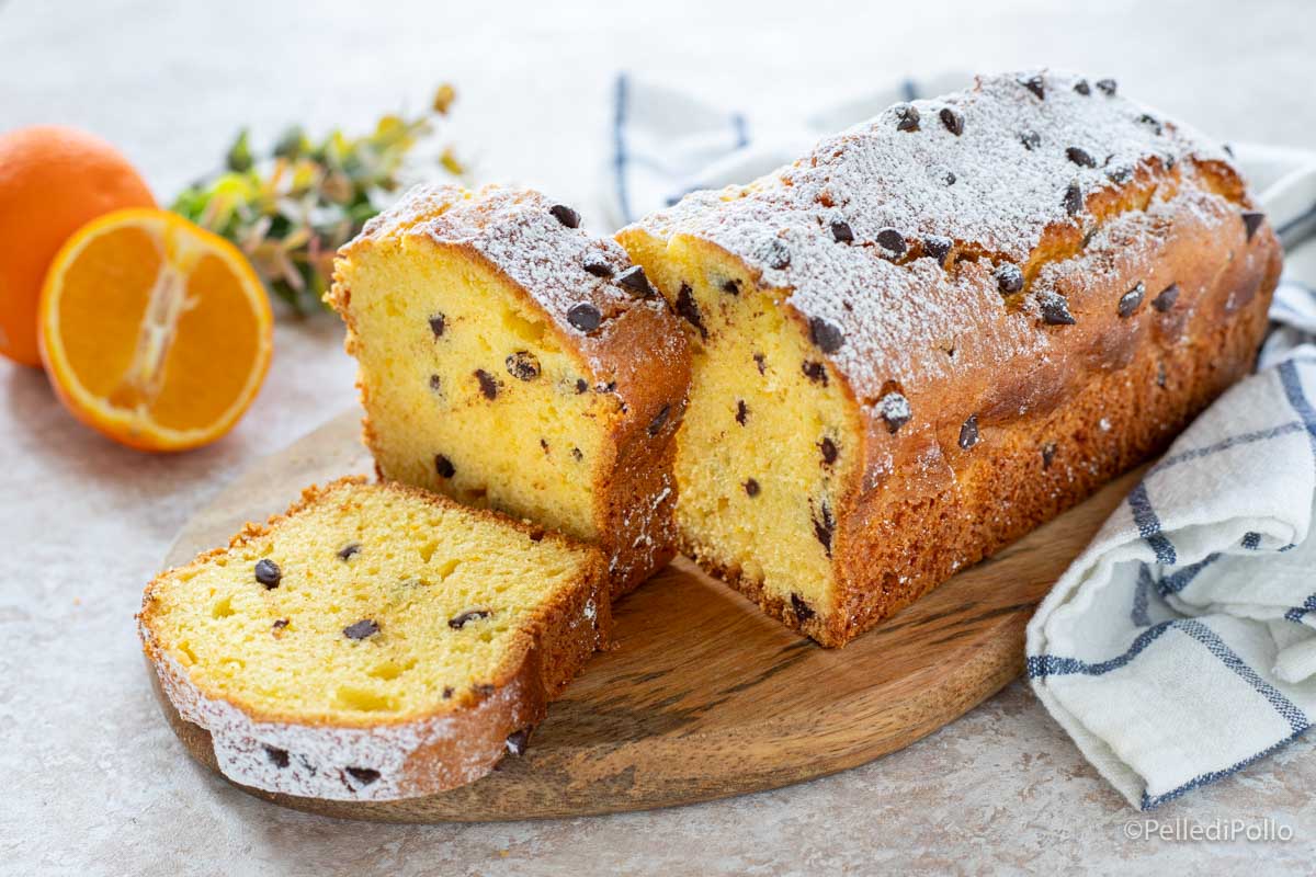 Plumcake all’arancia e gocce di cioccolato
