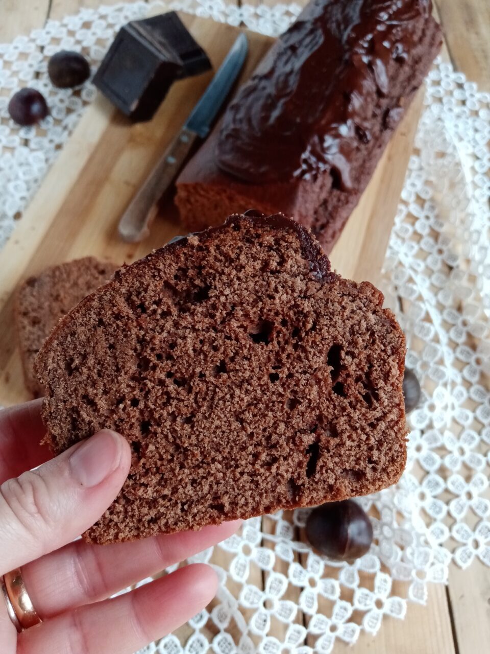 Plumcake castagne e cioccolato