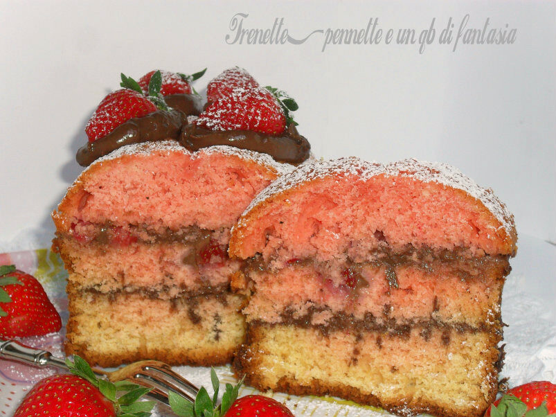Plumcake con crema di nutella e fragole