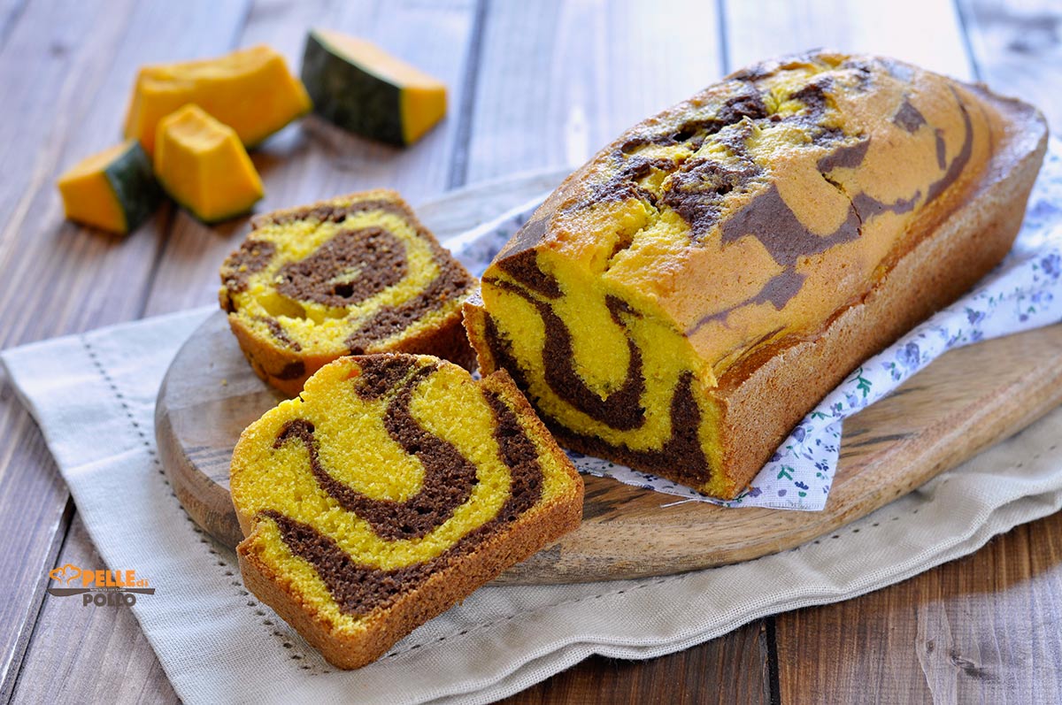Plumcake con zucca e cacao bicolore
