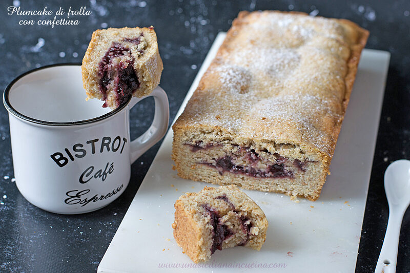 Plumcake di frolla integrale con confettura