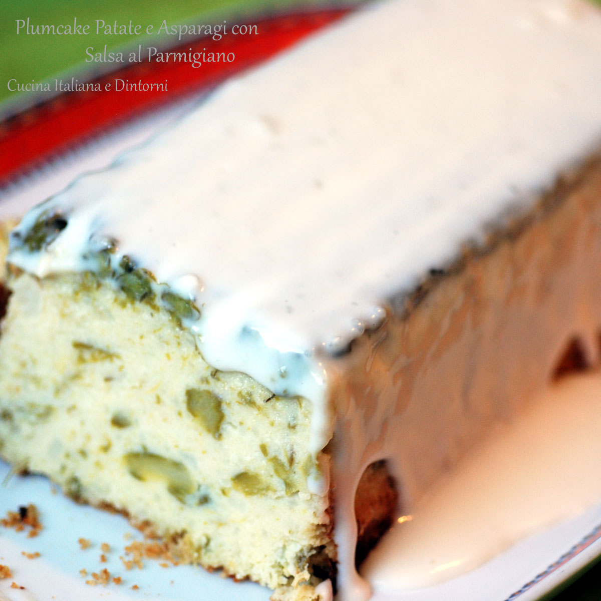 Plumcake di patate e asparagi con salsa al parmigiano