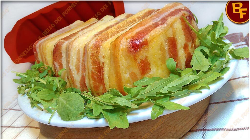 Plumcake di patate e pancetta farcito con funghi