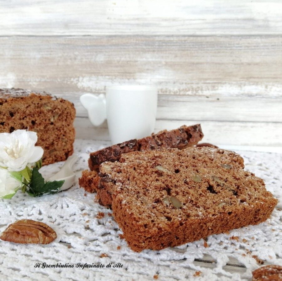 Plumcake fondente agli albumi e noci pecan