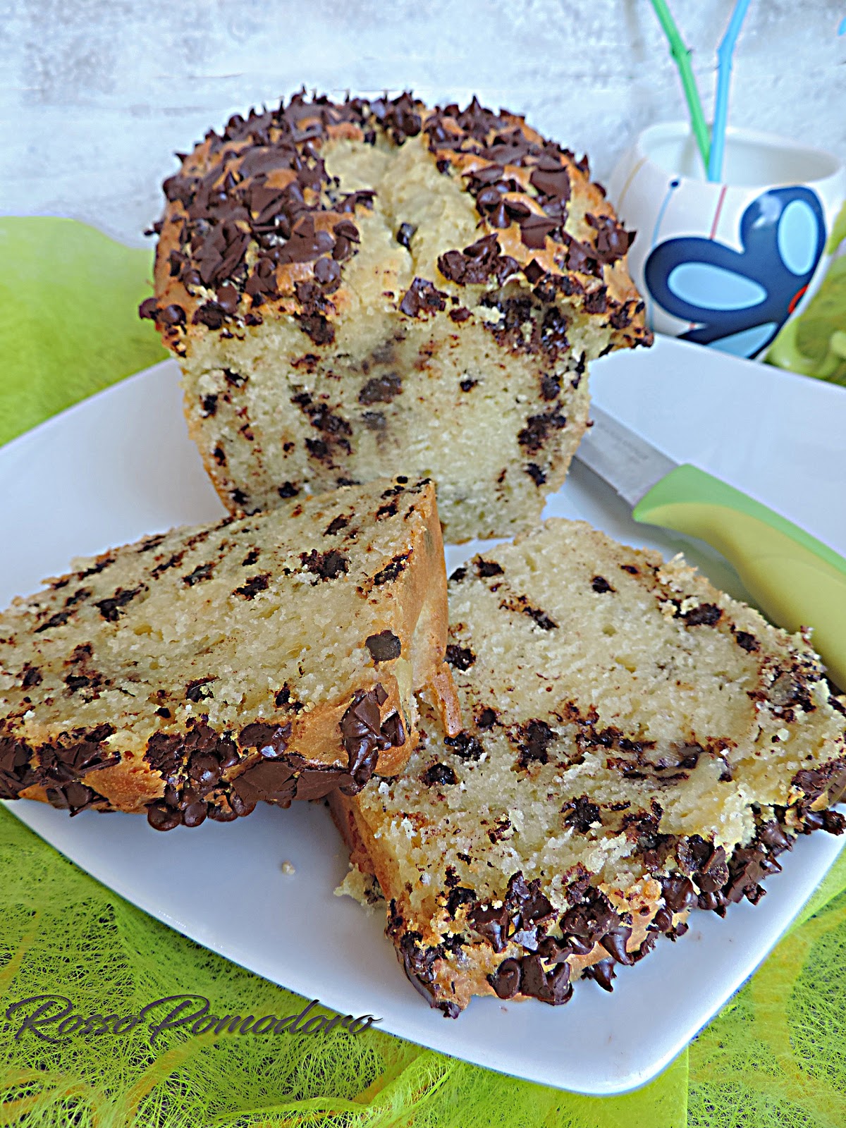 Plumcake philadelphia e gocce di cioccolato