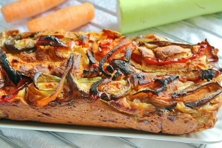 Plumcake salato di melanzane, zucchine, peperone e carote