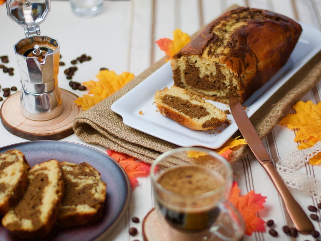 Plumcake variegato al caffè