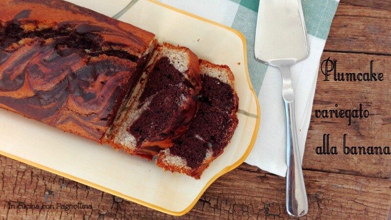 Plumcake variegato alla banana senza latte e uova