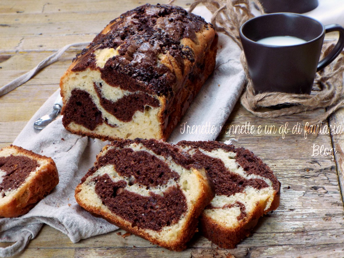 Plumcake variegato ricotta e cacao