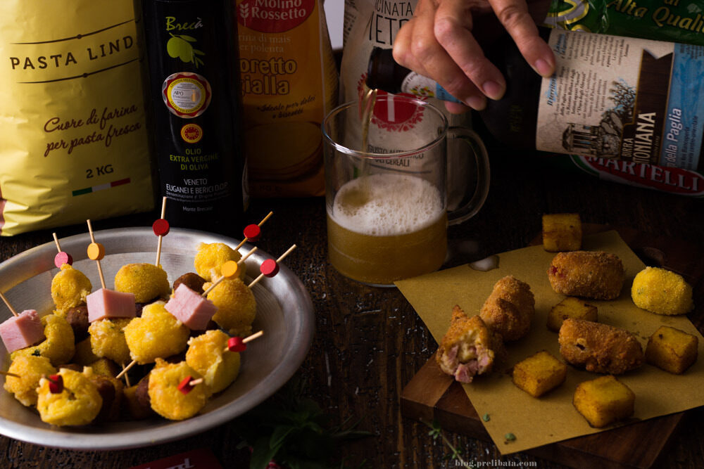 Polenta avanzata. ricette con avanzi, aperitivo alla vicentina.