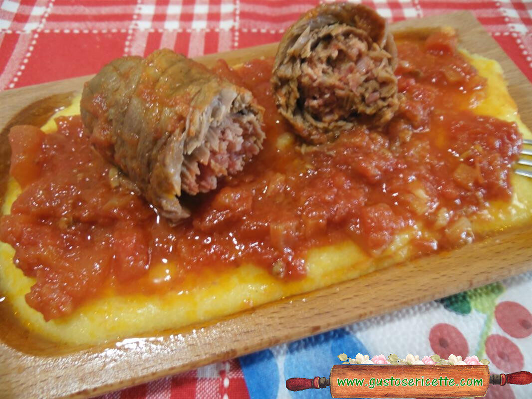 Polenta con bragioli ( involtini ) di daniele persegani