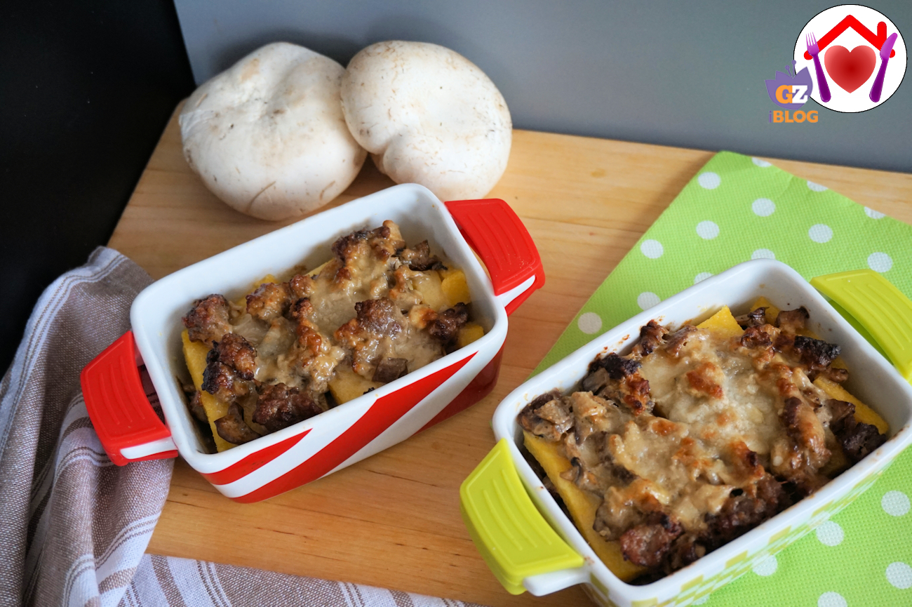 Polenta con funghi ripassata in forno