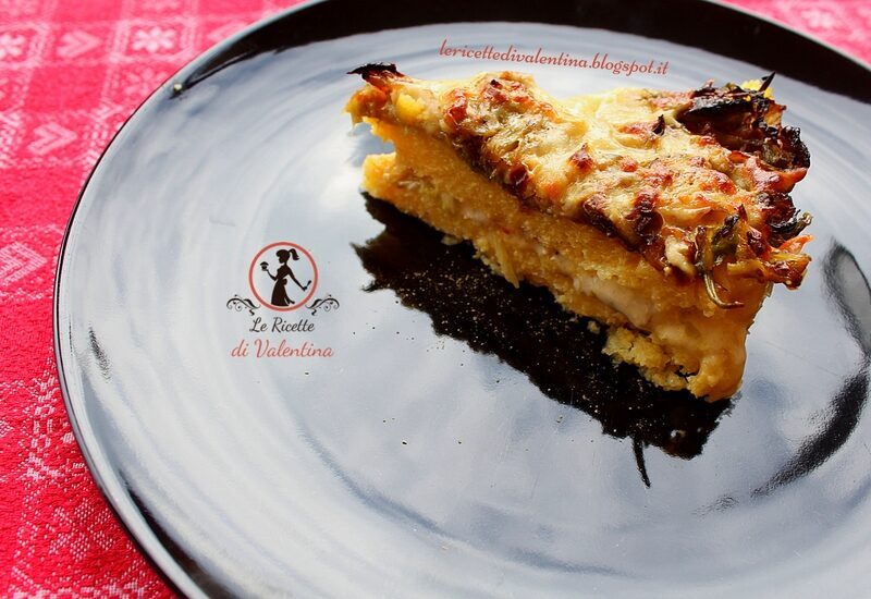 Polenta con verza spadellata e formaggio cheddar