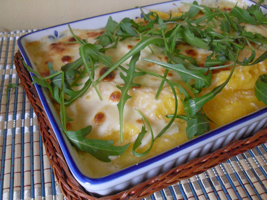 Polenta gratinata con formaggio fuso di pecora