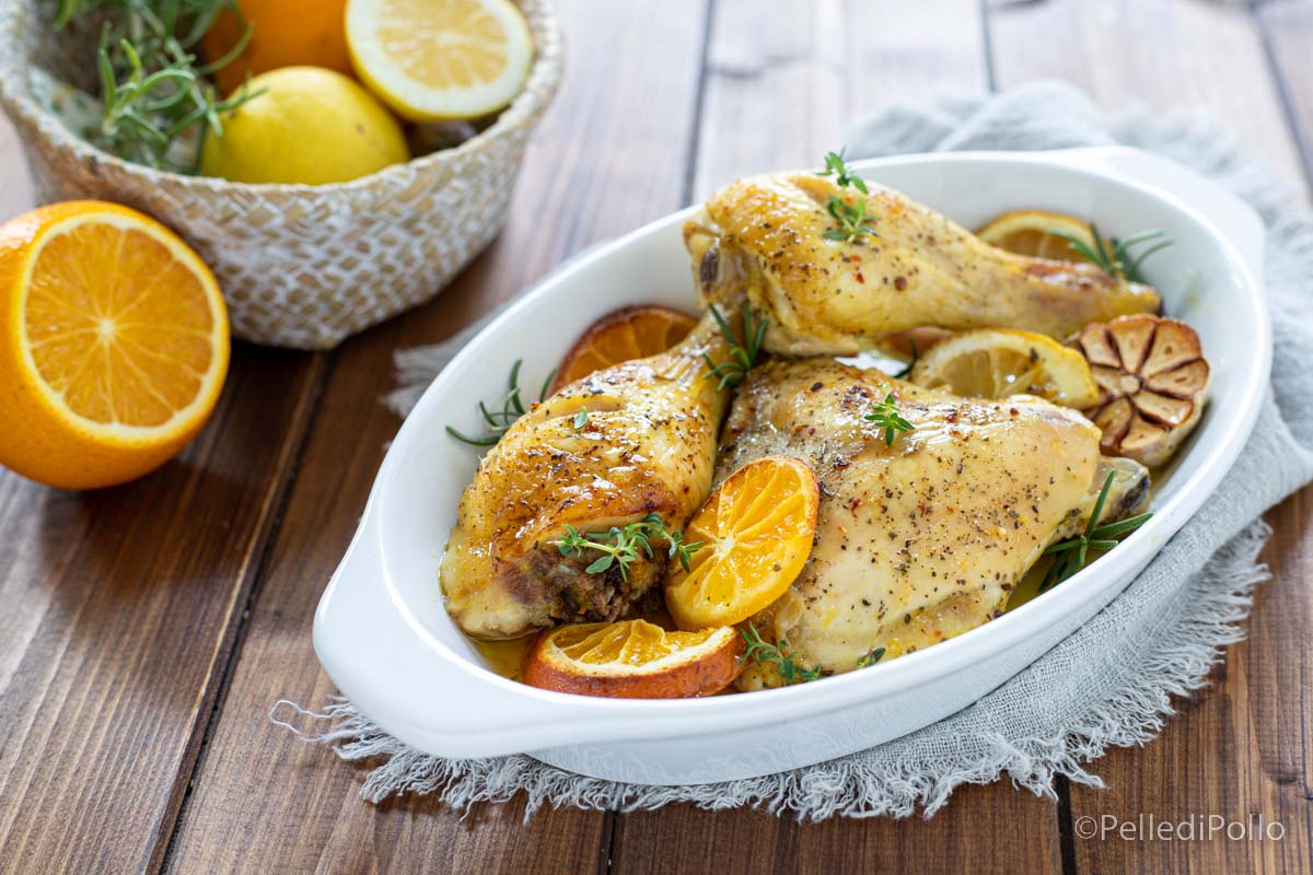 Pollo agli agrumi al forno