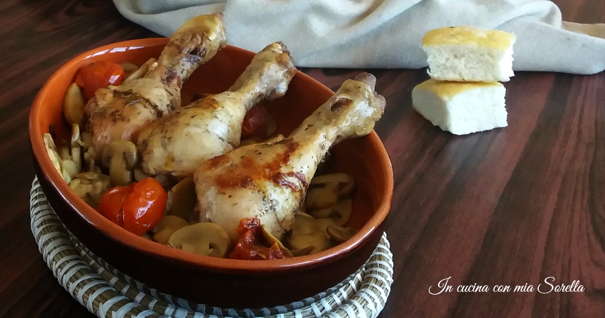 Pollo ai funghi in padella