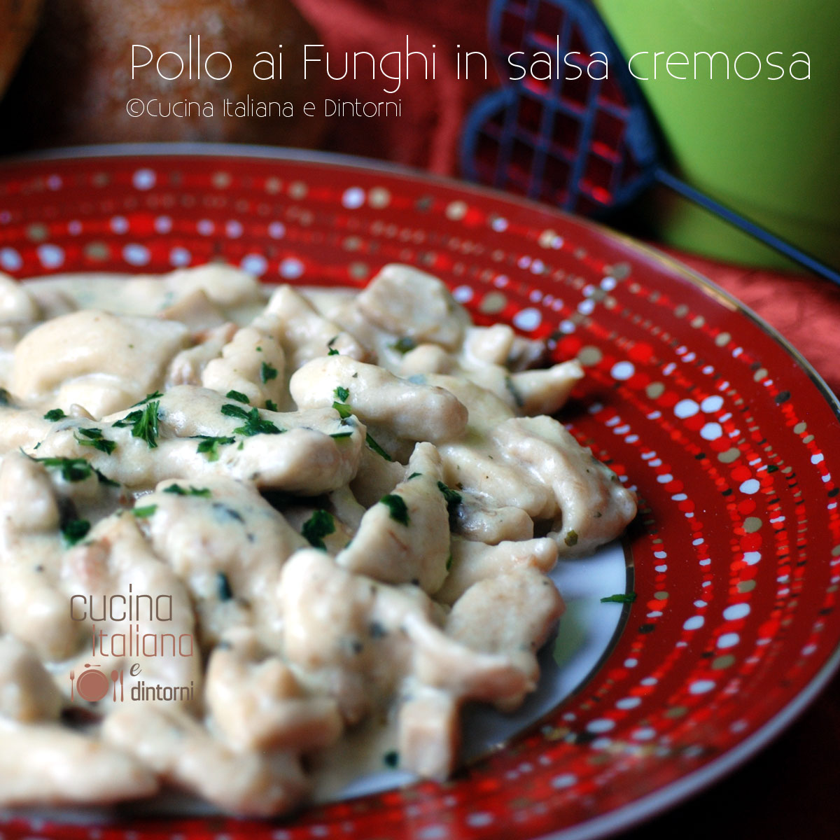 Pollo ai funghi in salsa cremosa