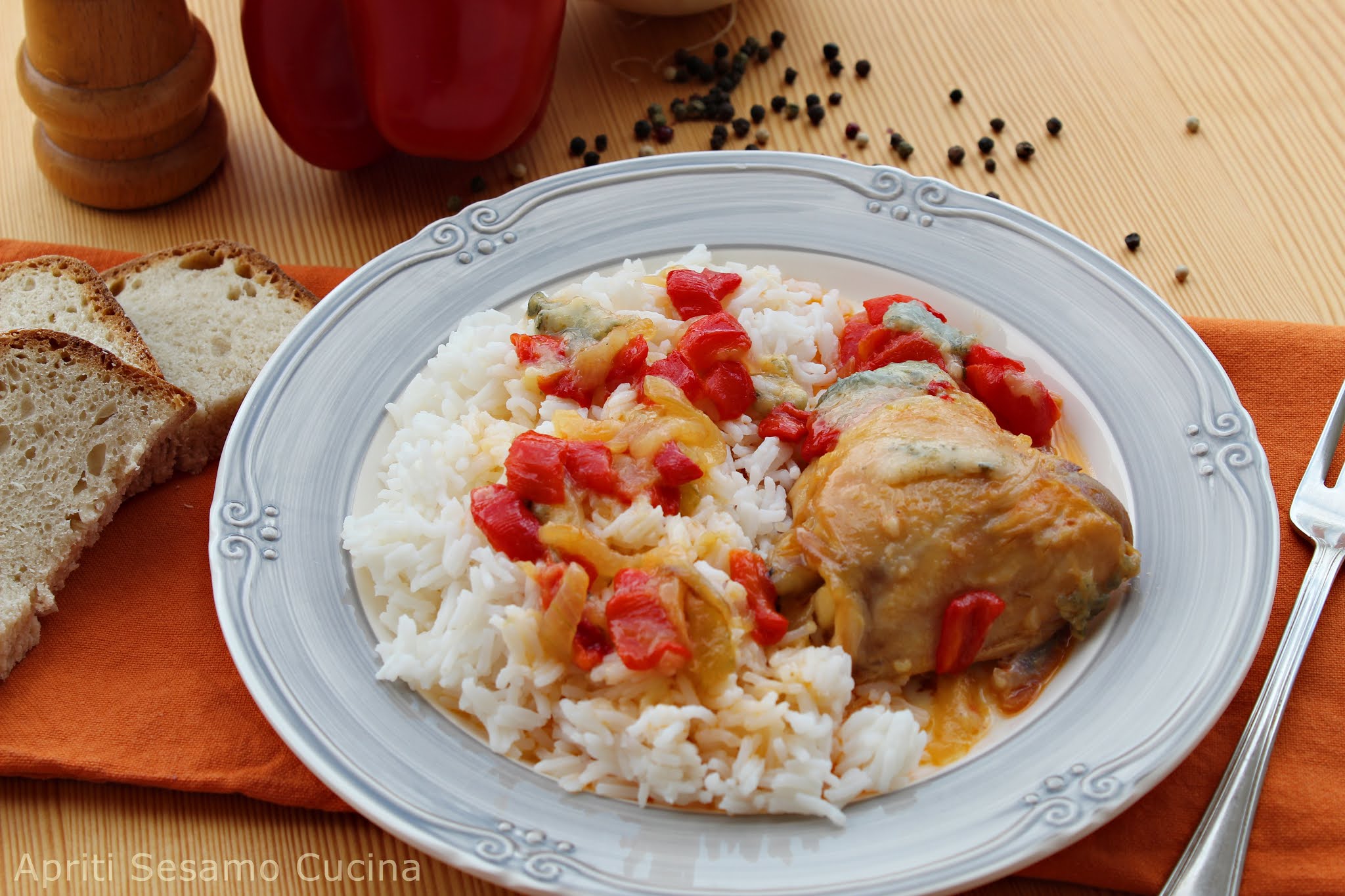 Pollo ai peperoni e gorgonzola