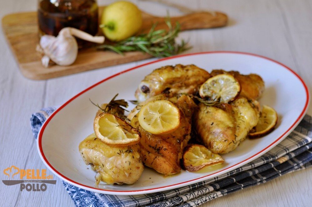Pollo al forno con limone e rosmarino
