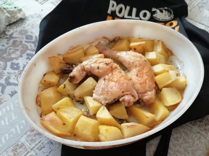 Pollo al forno con patate