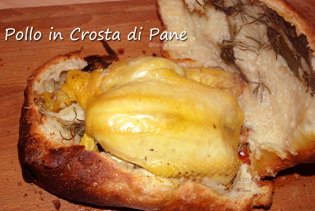 Pollo al forno in crosta di pane