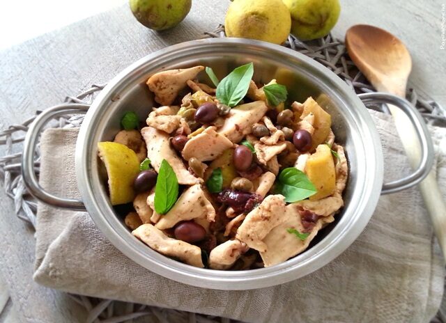 Pollo al limone con capperi e taggiasche senza grassi