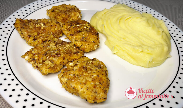 Pollo al microonde impanato