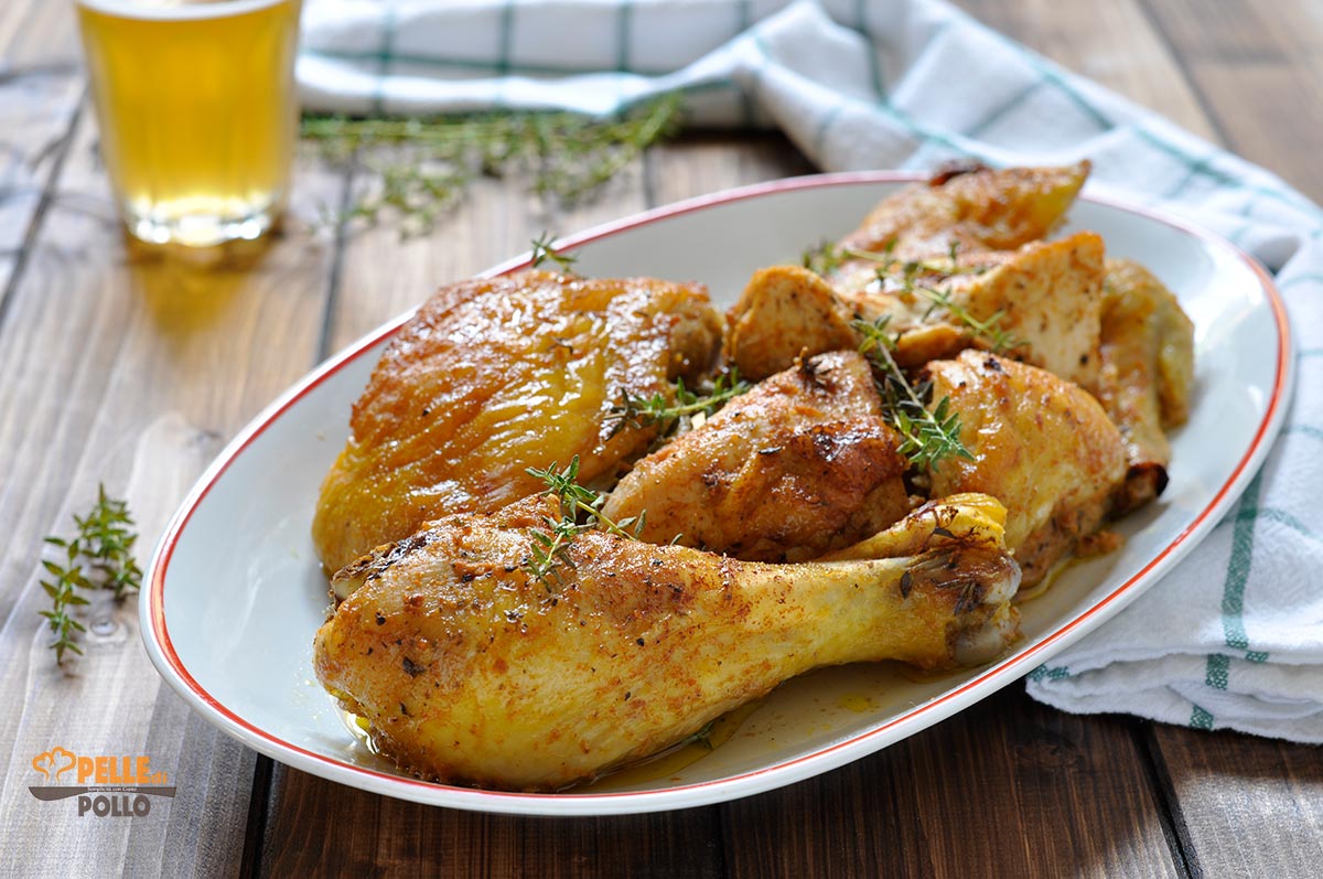 Pollo alla birra cotto al forno