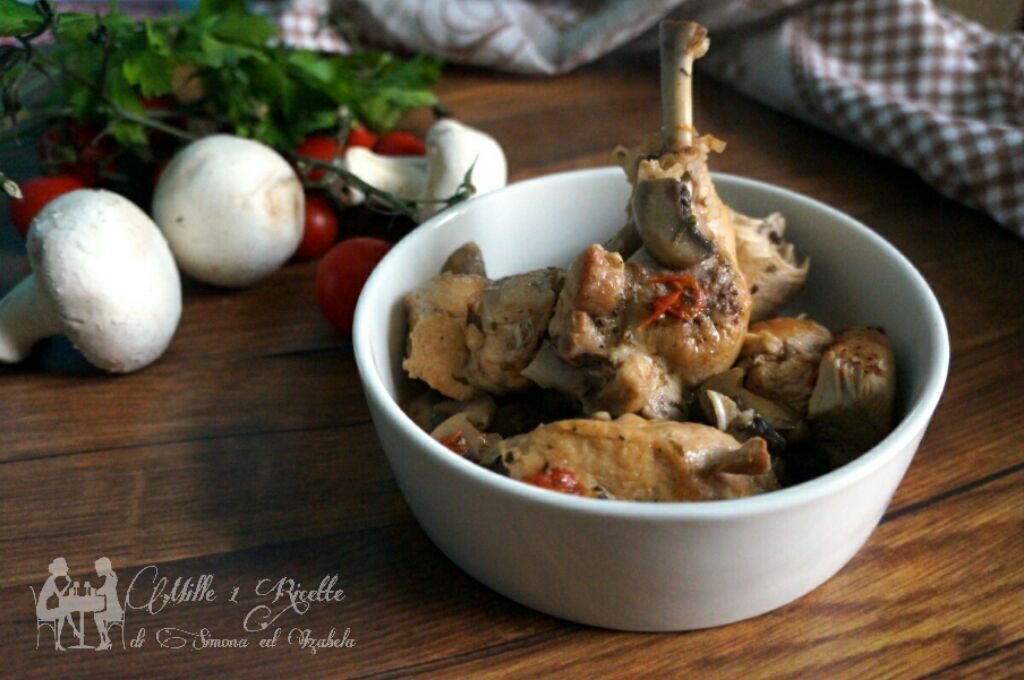 Pollo alla cacciatora con funghi
