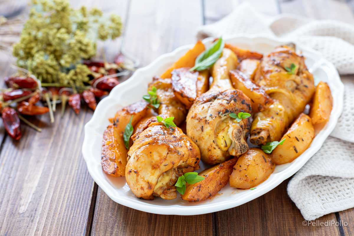 Pollo alla diavola con patate