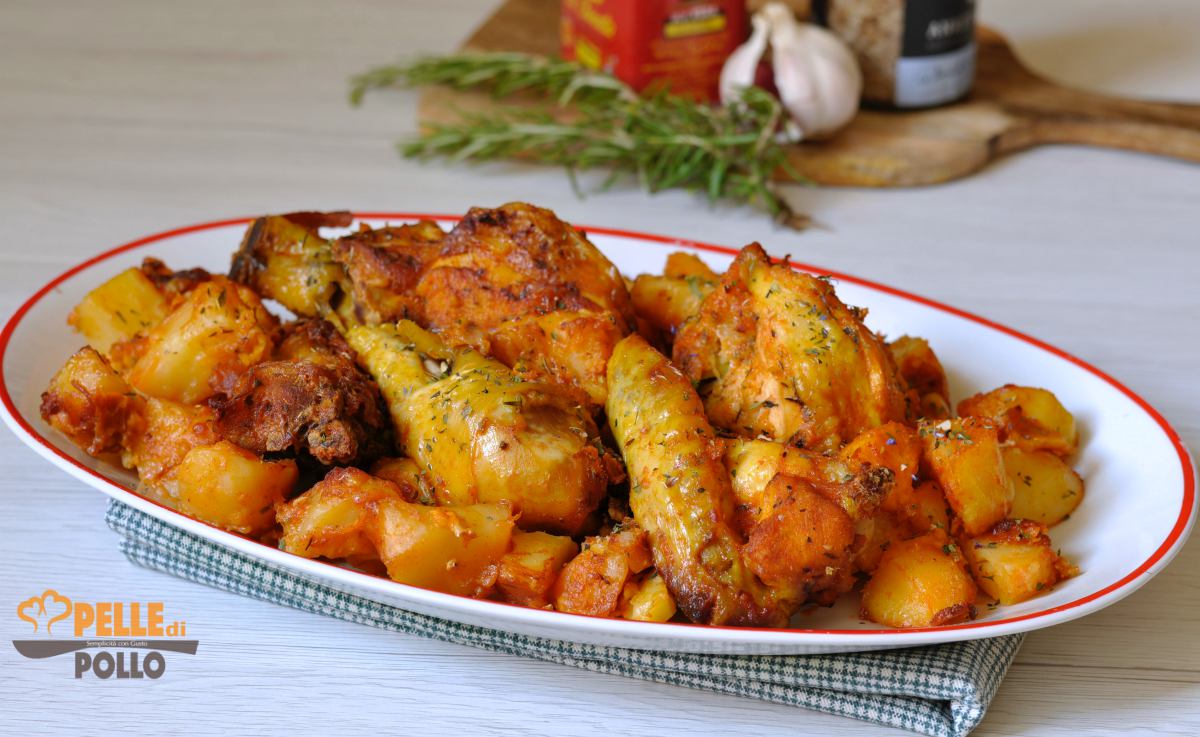 Pollo alla paprika con patate al forno