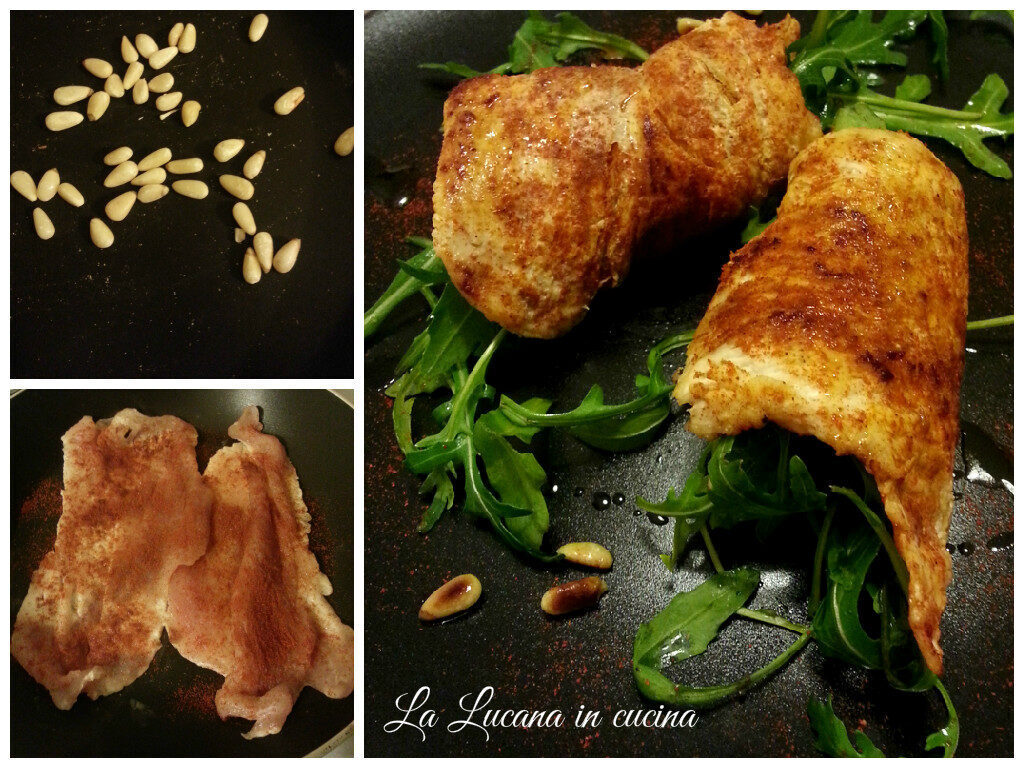 Pollo alla paprika con pinoli e rucola
