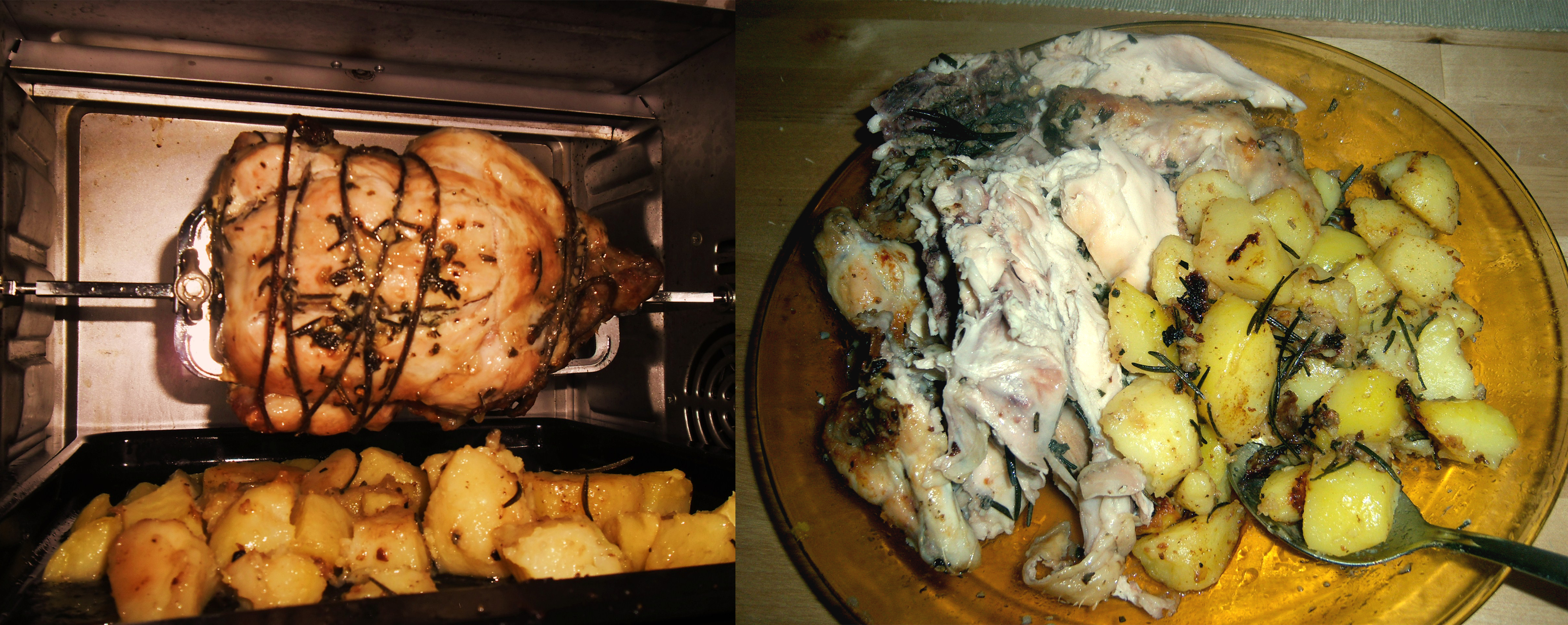 Pollo allo spiedo con patate