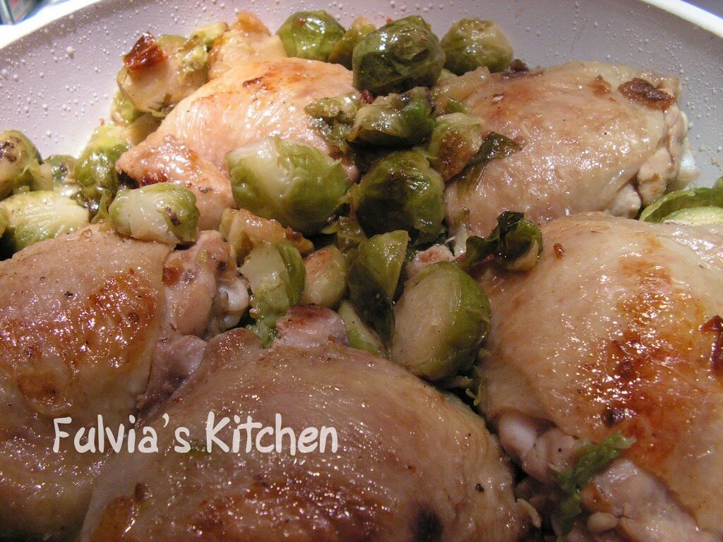 Pollo coi cavolini di bruxelles
