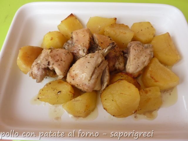 Pollo con patate al forno
