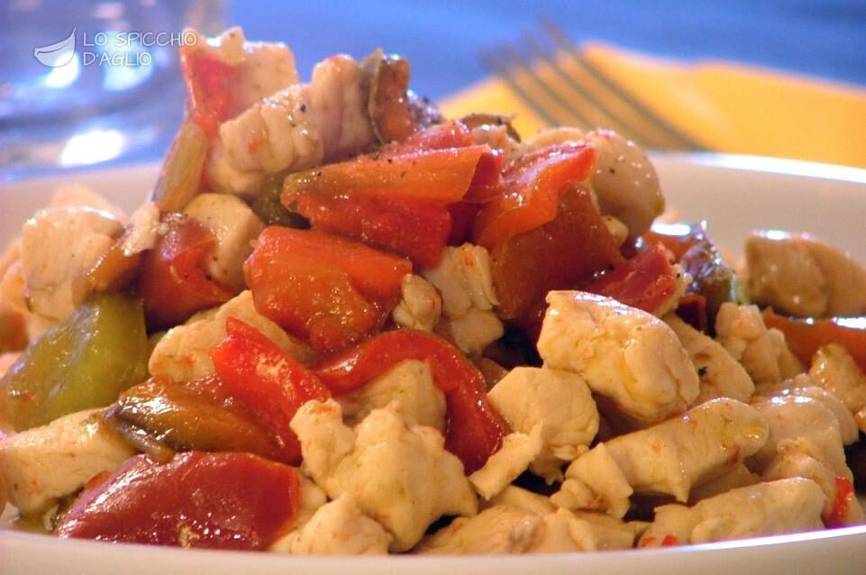 Pollo con peperoni