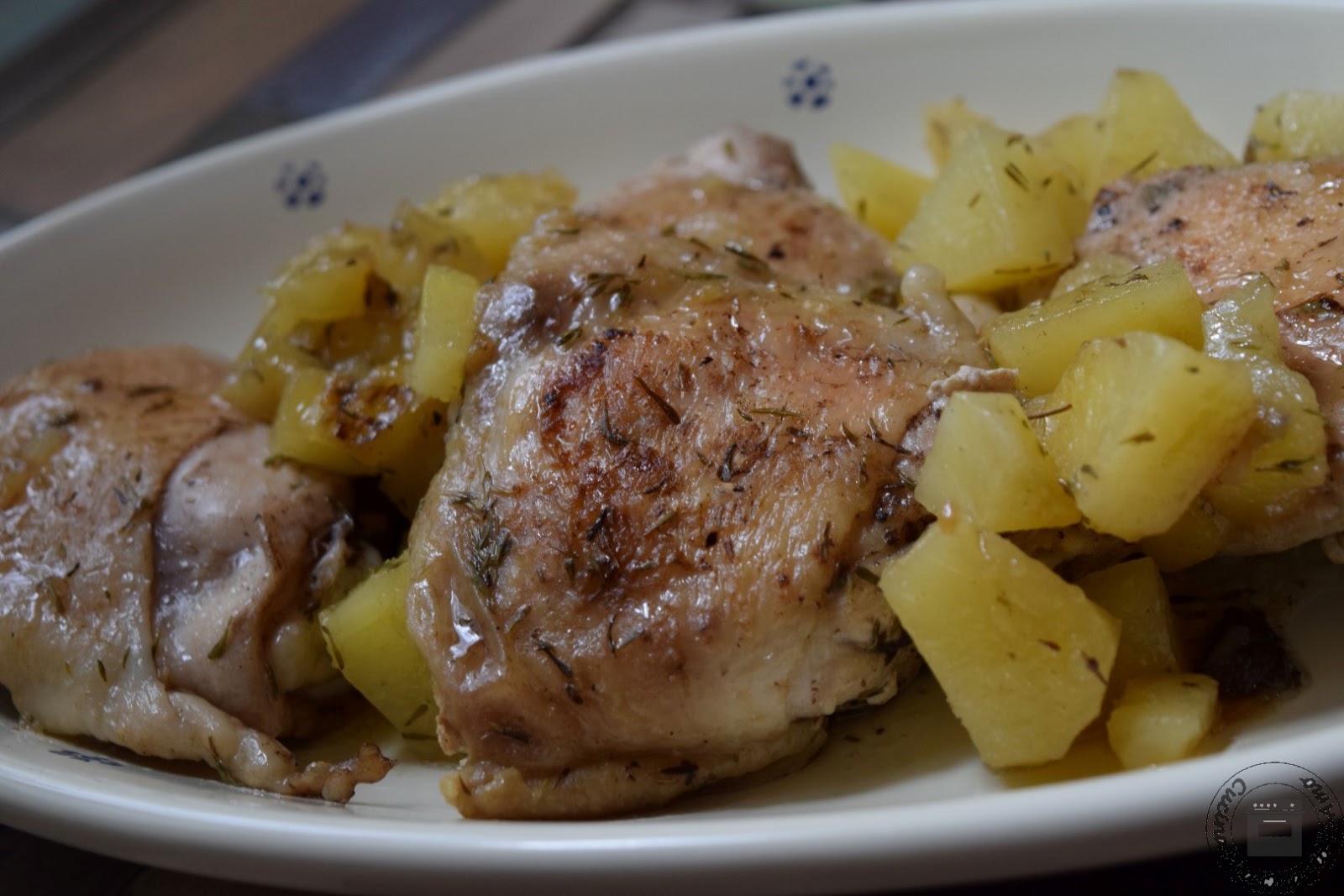 Pollo e patate al timo