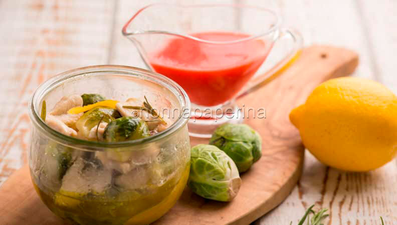 Pollo in oliocottura con cavolini, un secondo delicato